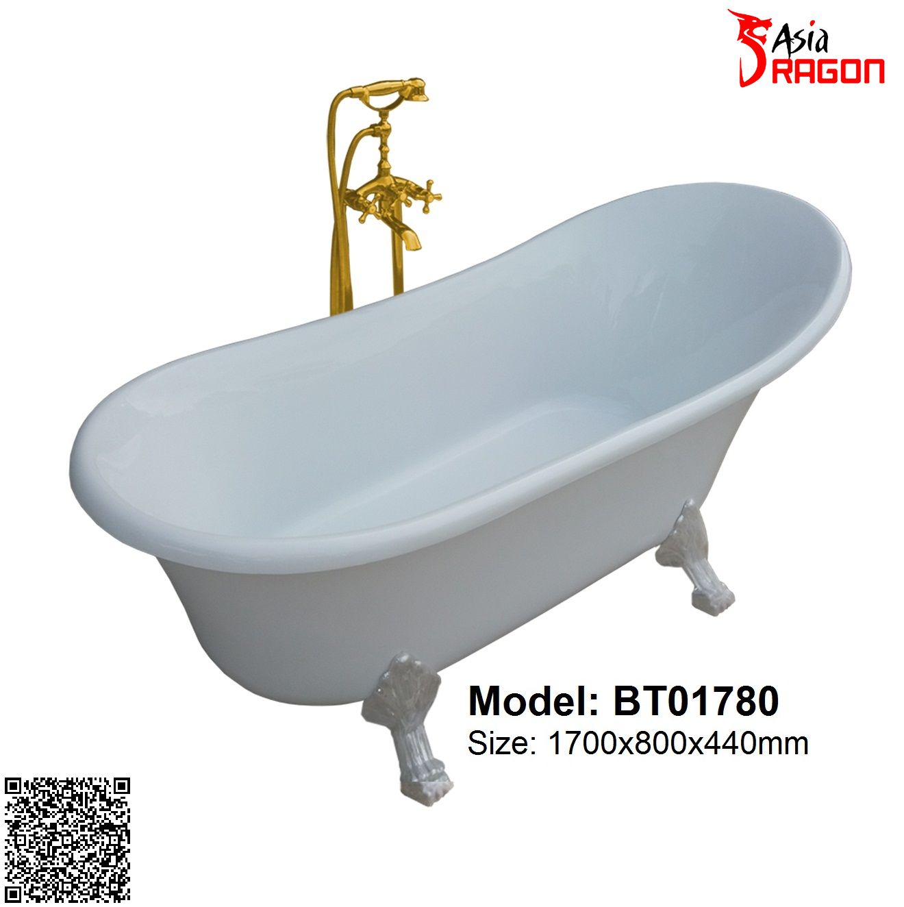 Bồn tắm chân rồng Asia Dragon BT01780